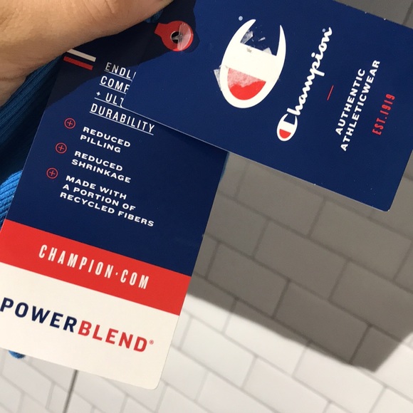 Champion womens hoodie hooded sweatshirt small balboa blue powerblend - Picture 2 of 11